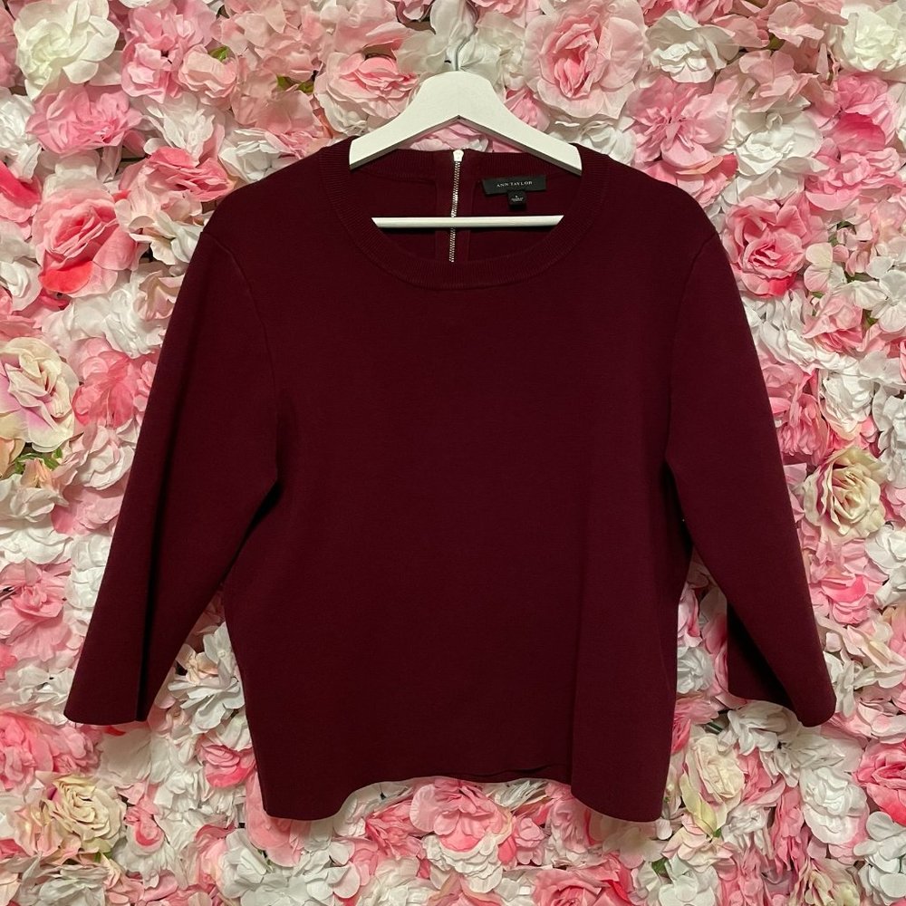 Ann Taylor Ponte Roma Top Sz L
